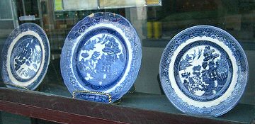 Blue Willow in Antique Shop's Window