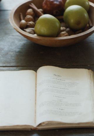 Cookbook in kitchen