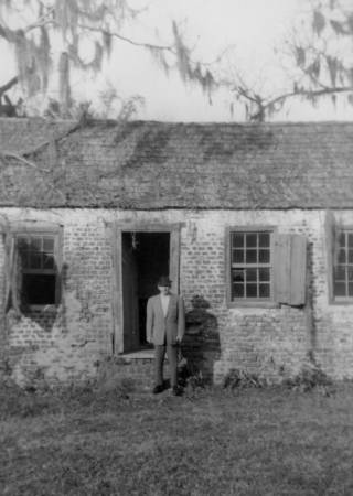 John L. Beaver at Boone Hall Plantation slave cabin