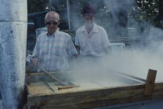 Boiling down the syrup